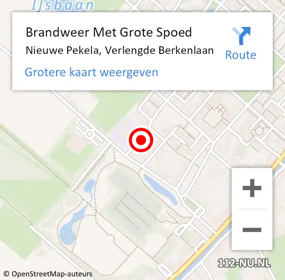 Locatie op kaart van de 112 melding: Brandweer Met Grote Spoed Naar Nieuwe Pekela, Verlengde Berkenlaan op 3 mei 2023 11:44