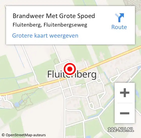 Locatie op kaart van de 112 melding: Brandweer Met Grote Spoed Naar Fluitenberg, Fluitenbergseweg op 3 mei 2023 11:54