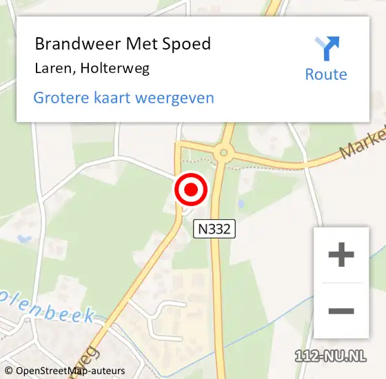 Locatie op kaart van de 112 melding: Brandweer Met Spoed Naar Laren, Holterweg op 3 mei 2023 12:35