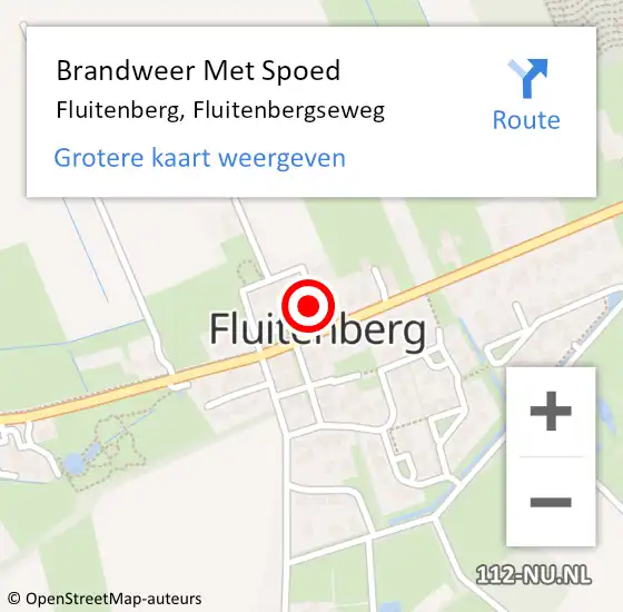 Locatie op kaart van de 112 melding: Brandweer Met Spoed Naar Fluitenberg, Fluitenbergseweg op 3 mei 2023 12:43