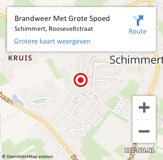 Locatie op kaart van de 112 melding: Brandweer Met Grote Spoed Naar Schimmert, Rooseveltstraat op 3 mei 2023 13:11