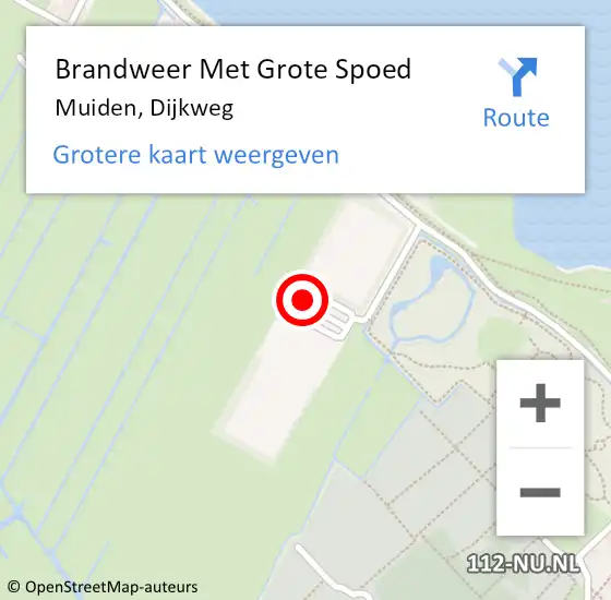 Locatie op kaart van de 112 melding: Brandweer Met Grote Spoed Naar Muiden, Dijkweg op 3 mei 2023 13:14