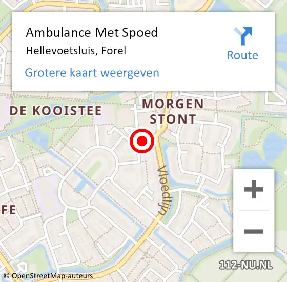 Locatie op kaart van de 112 melding: Ambulance Met Spoed Naar Hellevoetsluis, Forel op 3 mei 2023 13:55