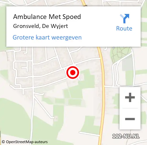 Locatie op kaart van de 112 melding: Ambulance Met Spoed Naar Gronsveld, De Wyjert op 24 augustus 2014 09:09