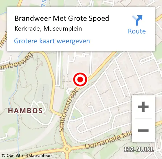 Locatie op kaart van de 112 melding: Brandweer Met Grote Spoed Naar Kerkrade, Museumplein op 3 mei 2023 14:13