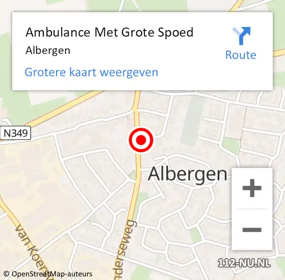 Locatie op kaart van de 112 melding: Ambulance Met Grote Spoed Naar Albergen op 3 mei 2023 14:14