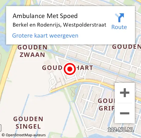 Locatie op kaart van de 112 melding: Ambulance Met Spoed Naar Berkel en Rodenrijs, Westpolderstraat op 3 mei 2023 14:25