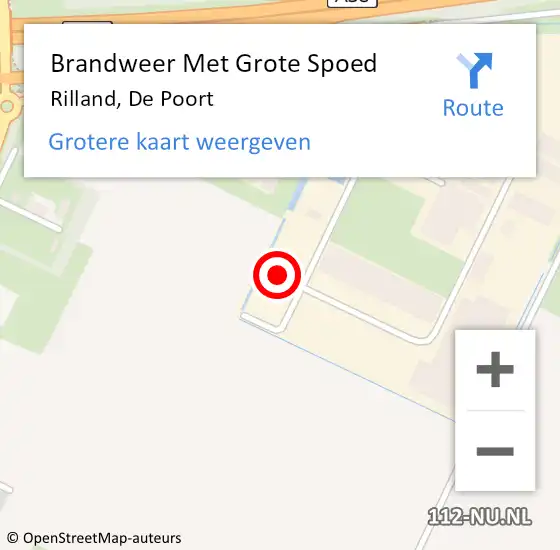 Locatie op kaart van de 112 melding: Brandweer Met Grote Spoed Naar Rilland, De Poort op 3 mei 2023 15:28