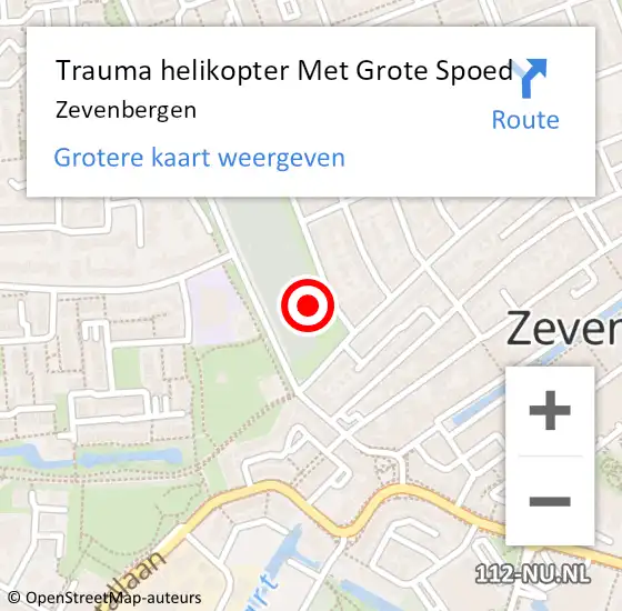 Locatie op kaart van de 112 melding: Trauma helikopter Met Grote Spoed Naar Zevenbergen op 3 mei 2023 15:45