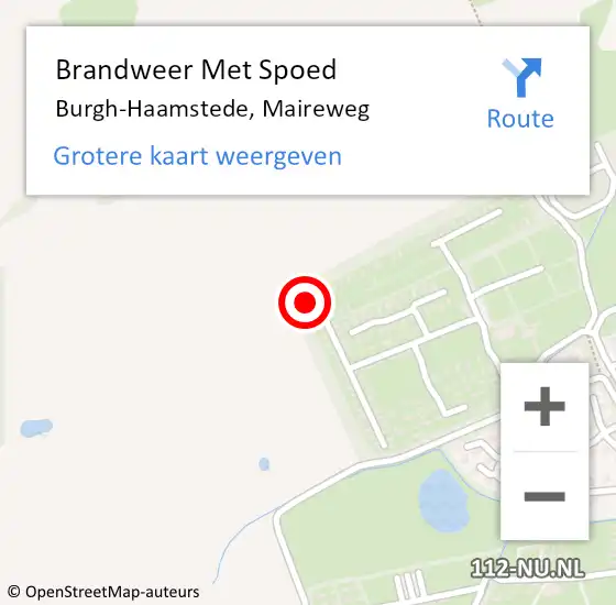 Locatie op kaart van de 112 melding: Brandweer Met Spoed Naar Burgh-Haamstede, Maireweg op 3 mei 2023 15:54