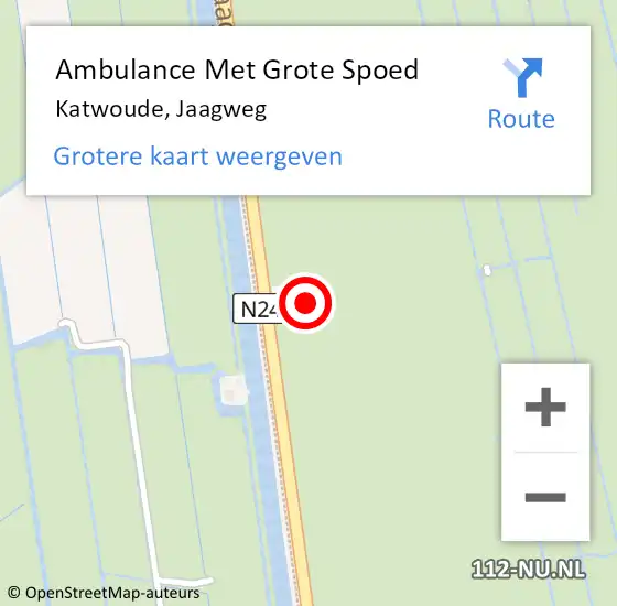 Locatie op kaart van de 112 melding: Ambulance Met Grote Spoed Naar Katwoude, Jaagweg op 3 mei 2023 15:55