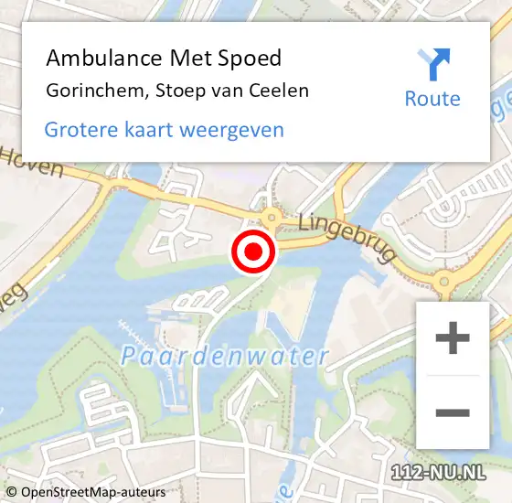 Locatie op kaart van de 112 melding: Ambulance Met Spoed Naar Gorinchem, Stoep van Ceelen op 3 mei 2023 16:00