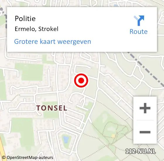 Locatie op kaart van de 112 melding: Politie Ermelo, Strokel op 3 mei 2023 16:26