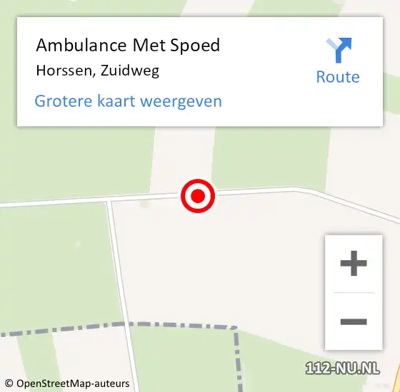 Locatie op kaart van de 112 melding: Ambulance Met Spoed Naar Horssen, Zuidweg op 24 augustus 2014 09:40