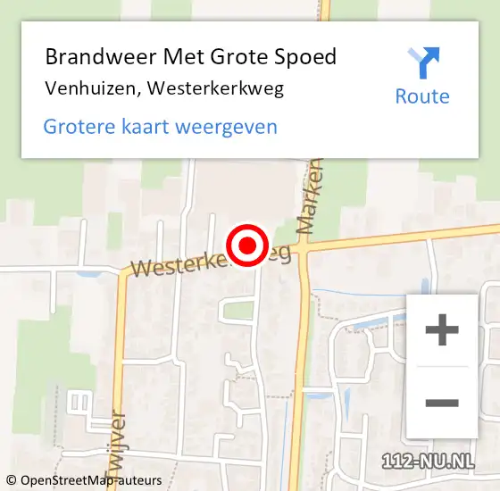 Locatie op kaart van de 112 melding: Brandweer Met Grote Spoed Naar Venhuizen, Westerkerkweg op 3 mei 2023 17:11