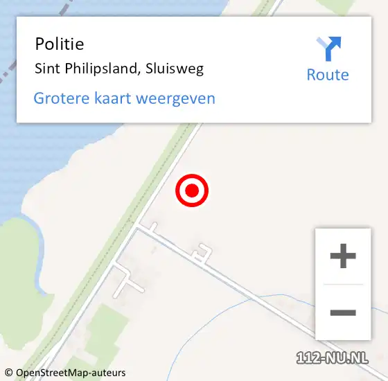 Locatie op kaart van de 112 melding: Politie Sint Philipsland, Sluisweg op 3 mei 2023 17:53