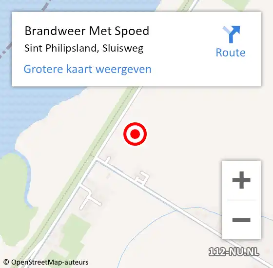 Locatie op kaart van de 112 melding: Brandweer Met Spoed Naar Sint Philipsland, Sluisweg op 3 mei 2023 17:55