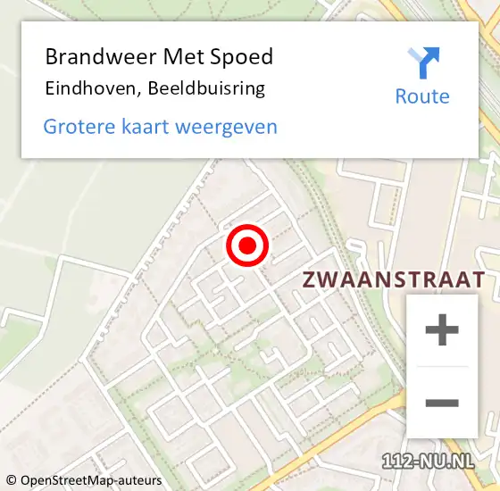 Locatie op kaart van de 112 melding: Brandweer Met Spoed Naar Eindhoven, Beeldbuisring op 3 mei 2023 18:33