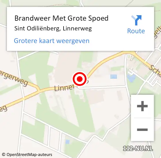 Locatie op kaart van de 112 melding: Brandweer Met Grote Spoed Naar Sint Odiliënberg, Linnerweg op 3 mei 2023 18:33