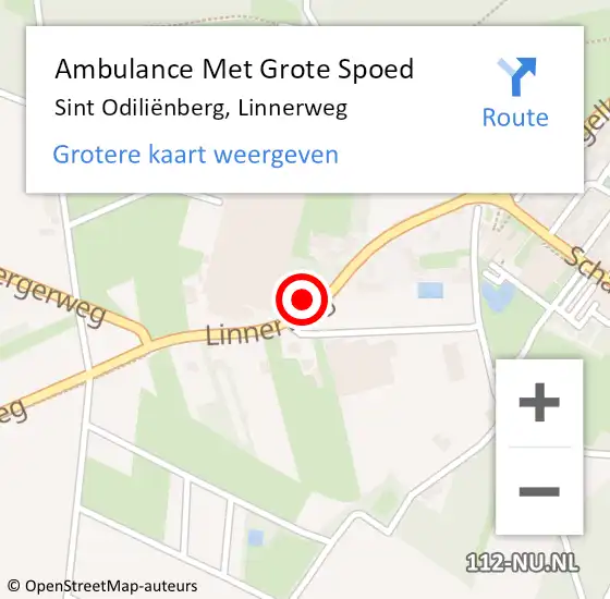 Locatie op kaart van de 112 melding: Ambulance Met Grote Spoed Naar Sint Odiliënberg, Linnerweg op 3 mei 2023 18:34