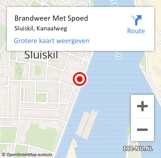 Locatie op kaart van de 112 melding: Brandweer Met Spoed Naar Sluiskil, Kanaalweg op 3 mei 2023 19:36