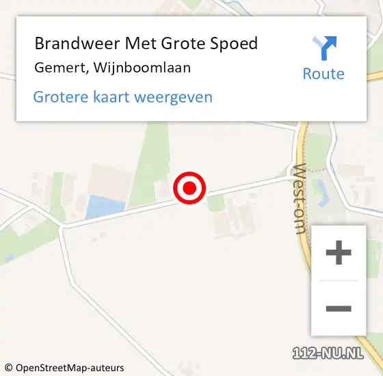 Locatie op kaart van de 112 melding: Brandweer Met Grote Spoed Naar Gemert, Wijnboomlaan op 3 mei 2023 19:38