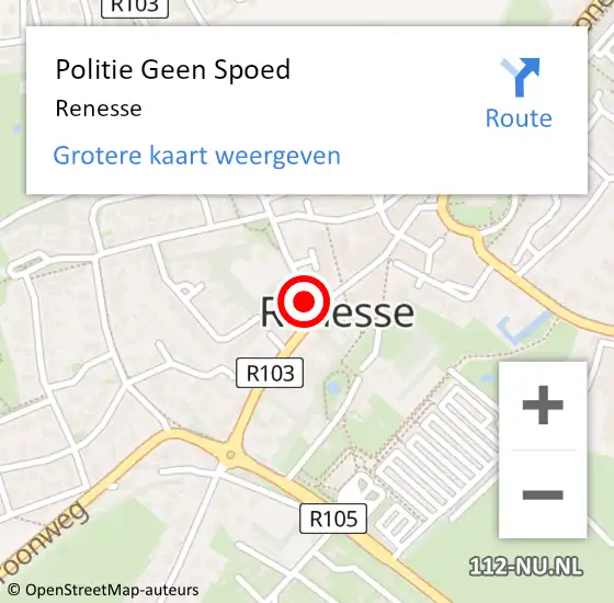 Locatie op kaart van de 112 melding: Politie Geen Spoed Naar Renesse op 3 mei 2023 19:57