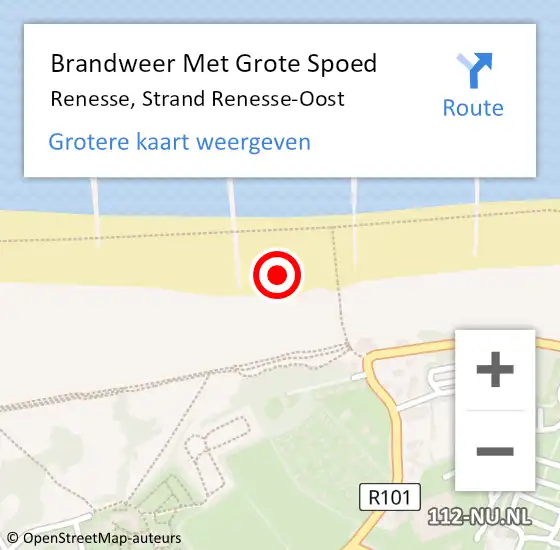 Locatie op kaart van de 112 melding: Brandweer Met Grote Spoed Naar Renesse, Strand Renesse-Oost op 3 mei 2023 20:03