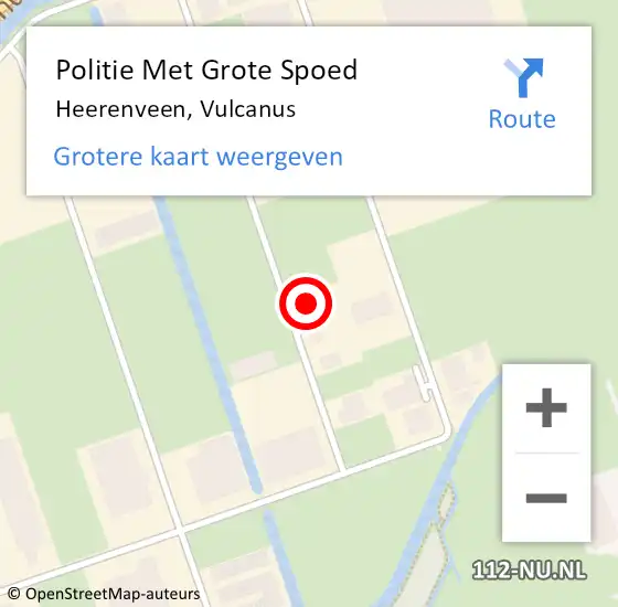 Locatie op kaart van de 112 melding: Politie Met Grote Spoed Naar Heerenveen, Vulcanus op 3 mei 2023 20:40