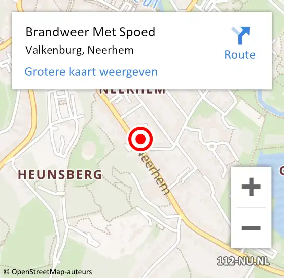 Locatie op kaart van de 112 melding: Brandweer Met Spoed Naar Valkenburg, Neerhem op 3 mei 2023 21:34