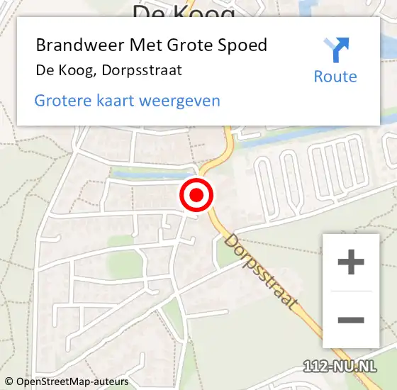 Locatie op kaart van de 112 melding: Brandweer Met Grote Spoed Naar De Koog, Dorpsstraat op 24 augustus 2014 10:12