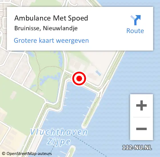 Locatie op kaart van de 112 melding: Ambulance Met Spoed Naar Bruinisse, Nieuwlandje op 24 augustus 2014 10:14