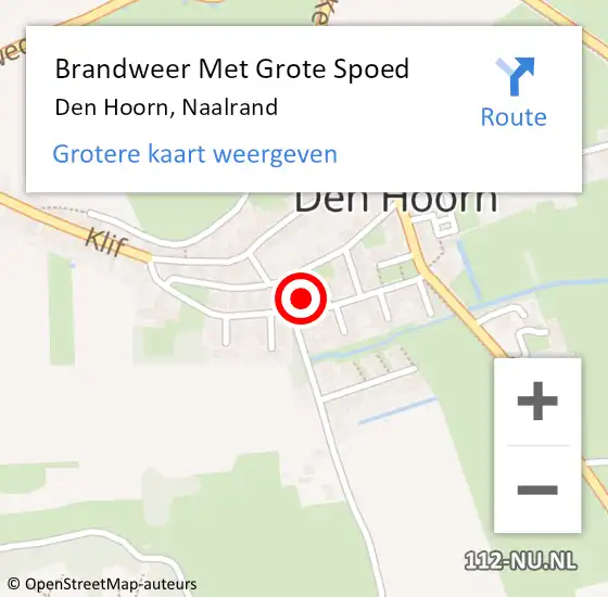 Locatie op kaart van de 112 melding: Brandweer Met Grote Spoed Naar Den Hoorn, Naalrand op 3 mei 2023 23:07