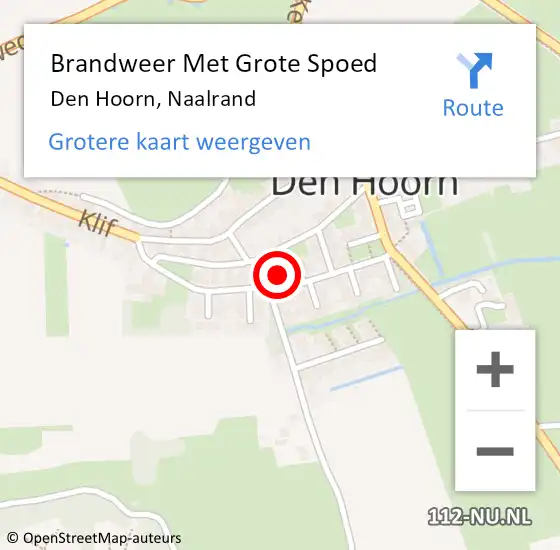 Locatie op kaart van de 112 melding: Brandweer Met Grote Spoed Naar Den Hoorn, Naalrand op 3 mei 2023 23:15