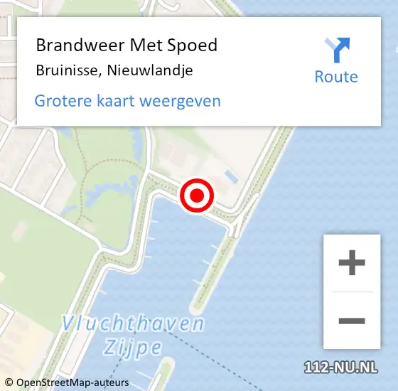 Locatie op kaart van de 112 melding: Brandweer Met Spoed Naar Bruinisse, Nieuwlandje op 24 augustus 2014 10:18