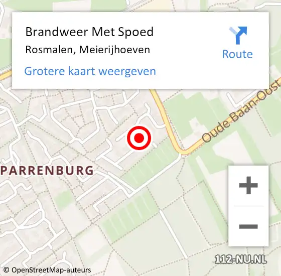 Locatie op kaart van de 112 melding: Brandweer Met Spoed Naar Rosmalen, Meierijhoeven op 4 mei 2023 00:58