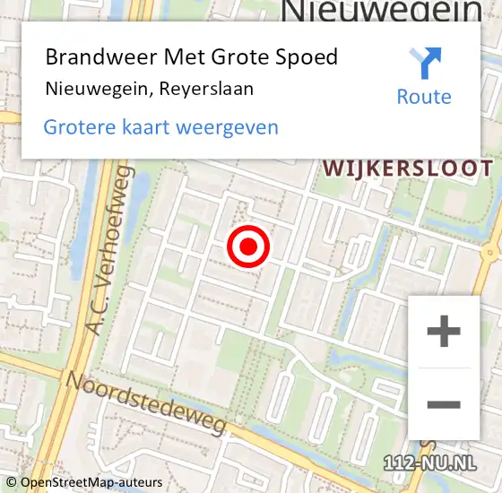 Locatie op kaart van de 112 melding: Brandweer Met Grote Spoed Naar Nieuwegein, Reyerslaan op 4 mei 2023 01:06