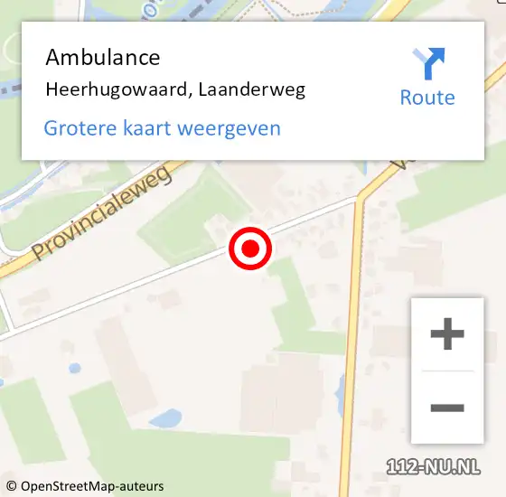 Locatie op kaart van de 112 melding: Ambulance Heerhugowaard, Laanderweg op 4 mei 2023 01:17