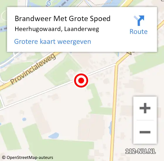 Locatie op kaart van de 112 melding: Brandweer Met Grote Spoed Naar Heerhugowaard, Laanderweg op 4 mei 2023 01:17