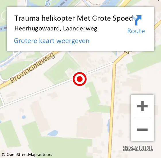 Locatie op kaart van de 112 melding: Trauma helikopter Met Grote Spoed Naar Heerhugowaard, Laanderweg op 4 mei 2023 01:23