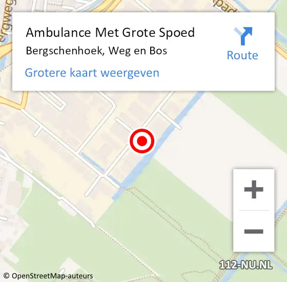 Locatie op kaart van de 112 melding: Ambulance Met Grote Spoed Naar Bergschenhoek, Weg en Bos op 4 mei 2023 01:26