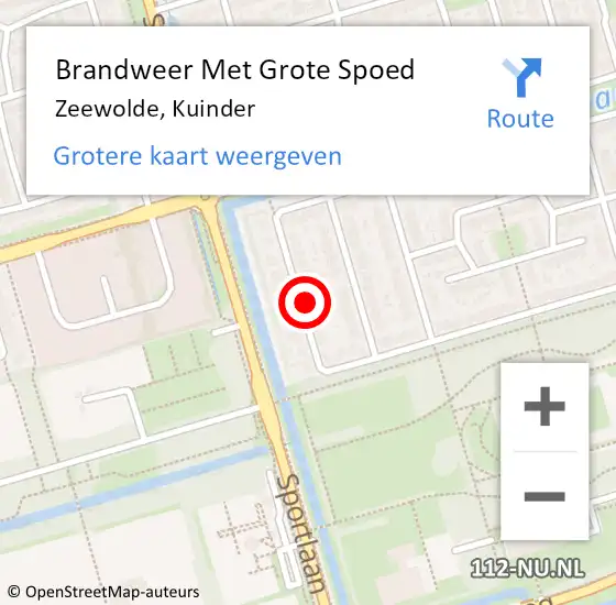 Locatie op kaart van de 112 melding: Brandweer Met Grote Spoed Naar Zeewolde, Kuinder op 4 mei 2023 01:43