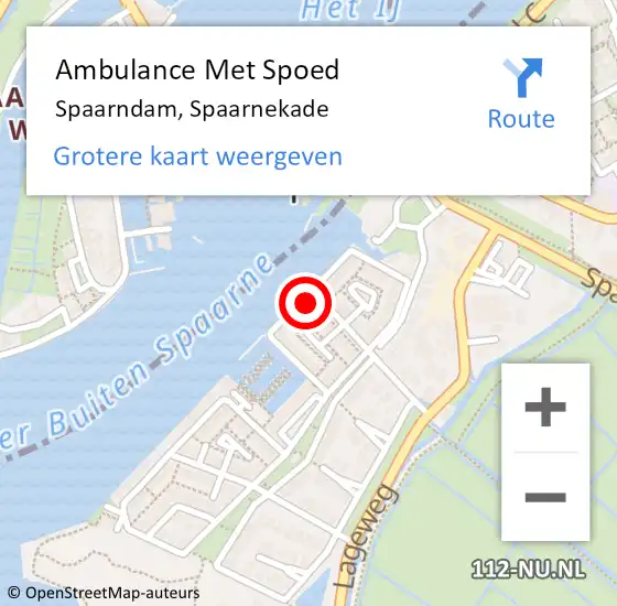 Locatie op kaart van de 112 melding: Ambulance Met Spoed Naar Spaarndam, Spaarnekade op 4 mei 2023 02:20