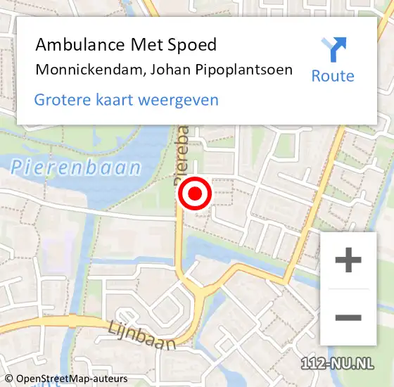 Locatie op kaart van de 112 melding: Ambulance Met Spoed Naar Monnickendam, Johan Pipoplantsoen op 4 mei 2023 03:06