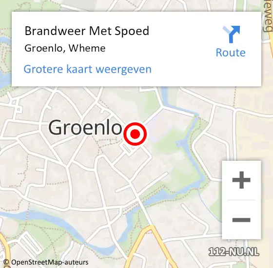 Locatie op kaart van de 112 melding: Brandweer Met Spoed Naar Groenlo, Wheme op 4 mei 2023 05:56