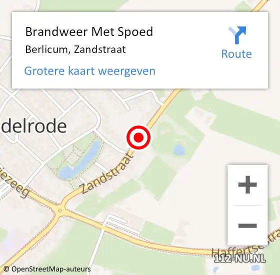 Locatie op kaart van de 112 melding: Brandweer Met Spoed Naar Berlicum, Zandstraat op 4 mei 2023 06:29