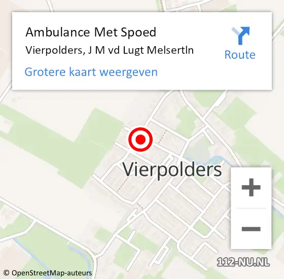 Locatie op kaart van de 112 melding: Ambulance Met Spoed Naar Vierpolders, J M vd Lugt Melsertln op 4 mei 2023 07:03