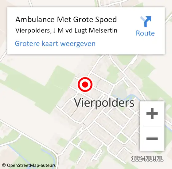 Locatie op kaart van de 112 melding: Ambulance Met Grote Spoed Naar Vierpolders, J M vd Lugt Melsertln op 4 mei 2023 07:04