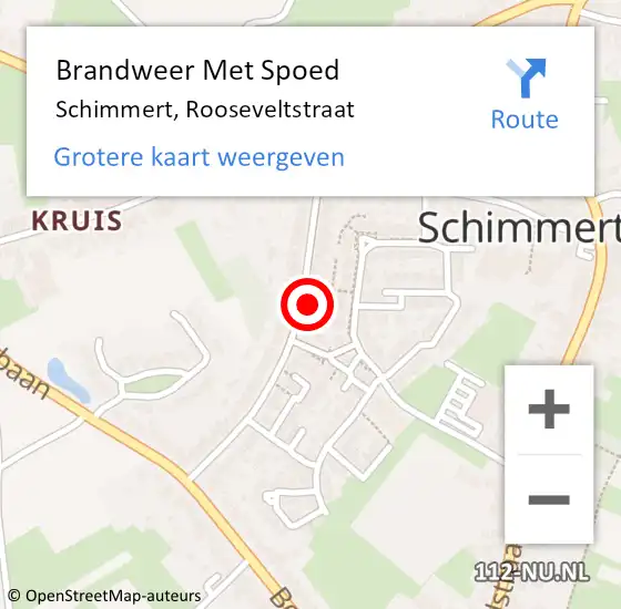 Locatie op kaart van de 112 melding: Brandweer Met Spoed Naar Schimmert, Rooseveltstraat op 4 mei 2023 07:46