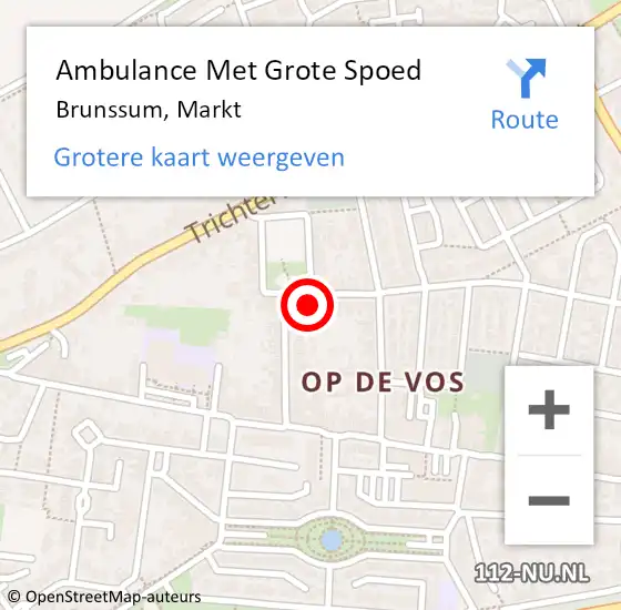 Locatie op kaart van de 112 melding: Ambulance Met Grote Spoed Naar Brunssum, Markt op 24 augustus 2014 10:44